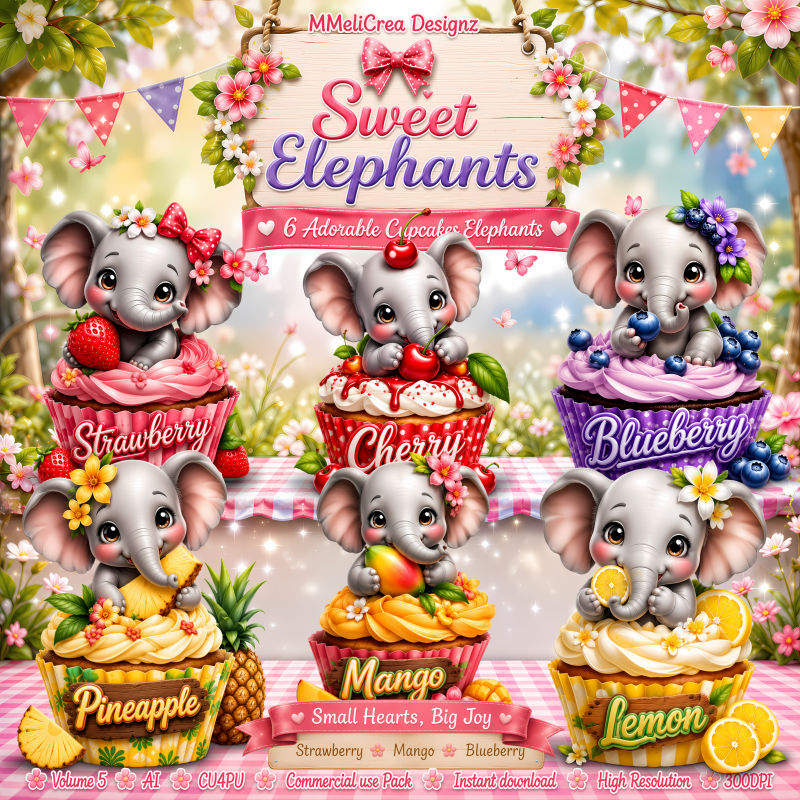 (image for) AI CU - VOL.5 - Sweet Elephants (CU4PU/PNG/PACK)